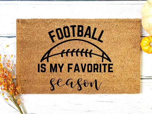 Football is my favorite Season Doormat | Custom Doormat | Closing Gift | Welcome Doormat | Front Door Mat | Home Decor | SEC Football