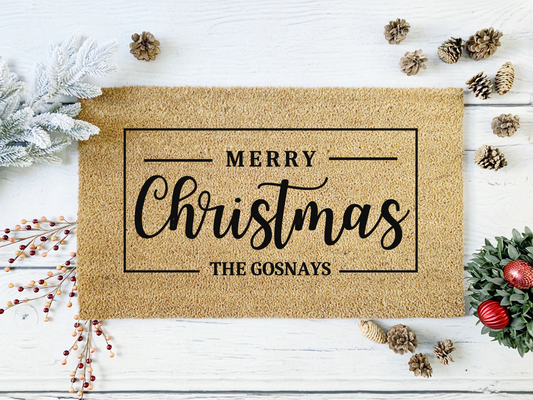 Christmas Personalized Family Name Doormat