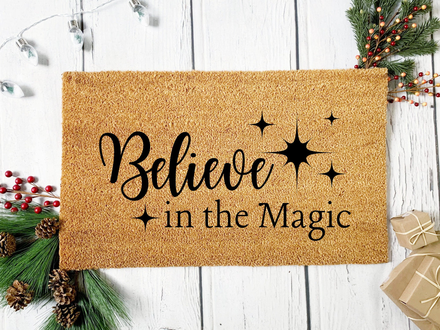 Believe in the Magic Doormat | Custom Painted Doormat | Housewarming Gift | Closing Gift | Welcome Doormat | Front Door Mat | Home Decor