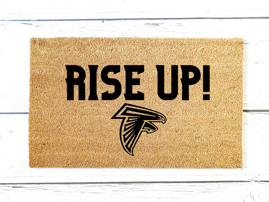 Falcons Rise Up Doormat | Custom Doormat | Closing Gift | Welcome Doormat | Front Door Mat | Home Decor | NFL Football
