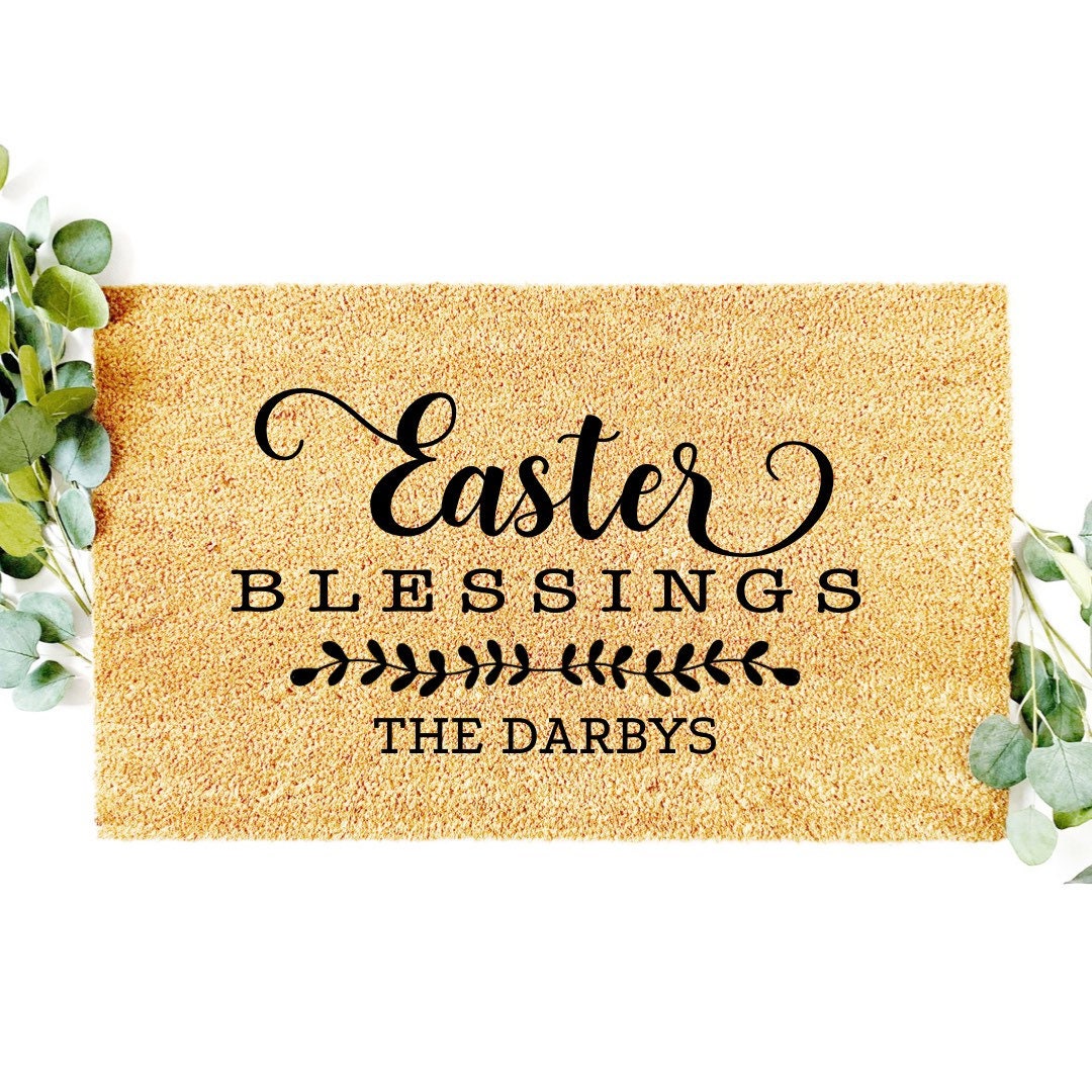 Easter Blessing Doormat | Custom Doormat | Spring Doormat | Closing Gift | Welcome Doormat | Front Door Mat | Home Decor | Personalized