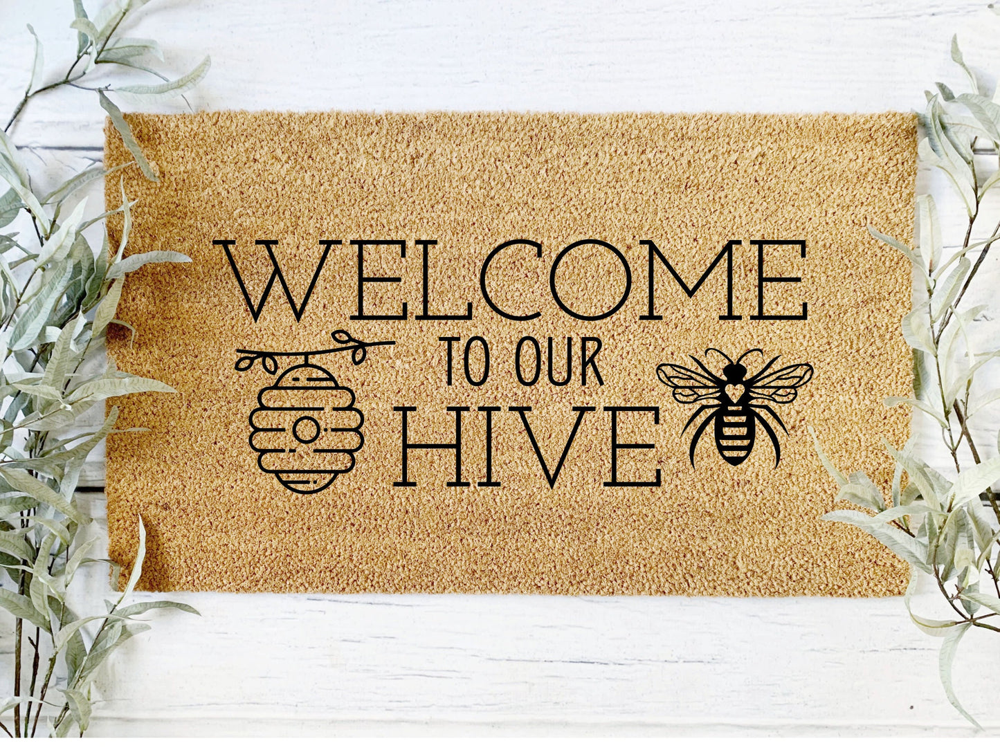 Bee Hive Doormat | Housewarming Gift | Wedding Gift | Custom Doormat | Closing Gift | Welcome Doormat | Front Door Mat | Home Decor