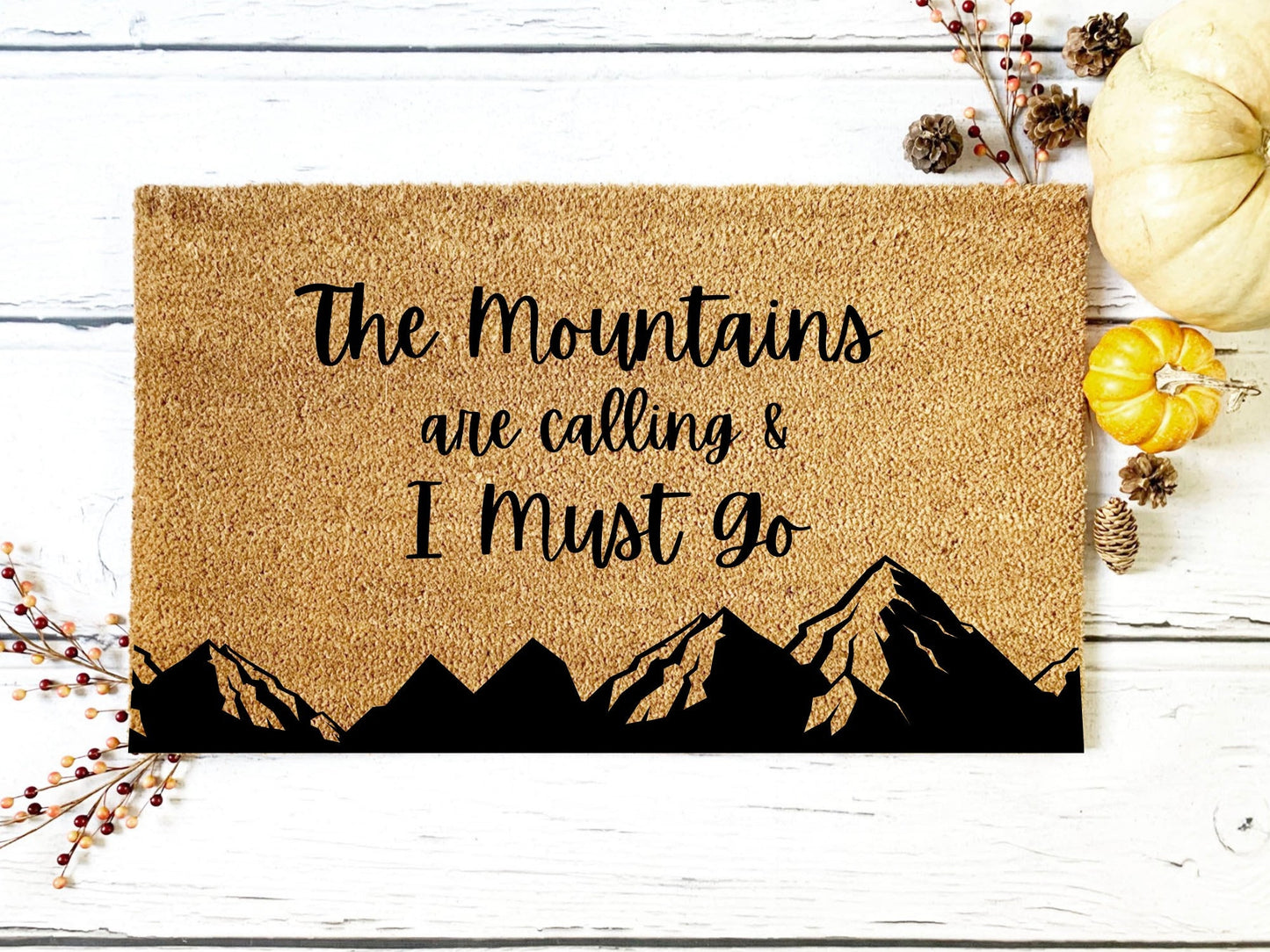 Mountains are Calling Doormat | Custom Doormat | Closing Gift | Welcome Doormat | Front Door Mat | Home Decor | Wedding Gift