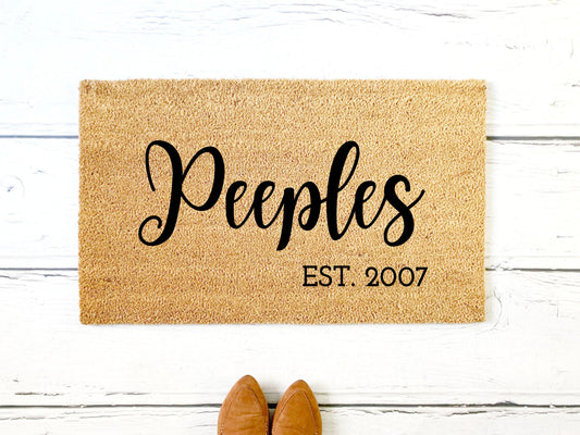 Family Name Doormat | Custom Painted Doormat | Housewarming Gift | Closing Gift | Welcome Doormat | Front Door Mat | Home Decor