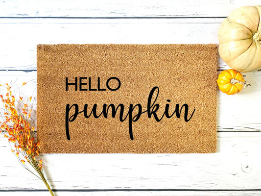 Hello Pumpkin Doormat | Housewarming Gift | Wedding Gift | Custom Doormat | Closing Gift | Welcome Doormat | Front Door Mat | Home Decor