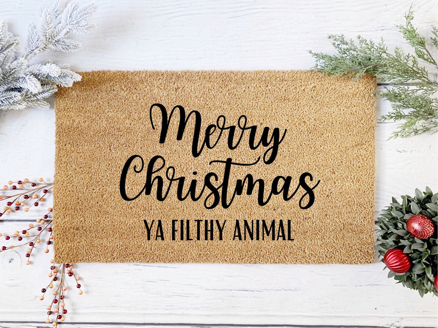 Ya Filthy Animal Christmas Doormat | Custom Painted Doormat | Funny Mat | Home Alone | Welcome Doormat | Front Door Mat | Home Decor