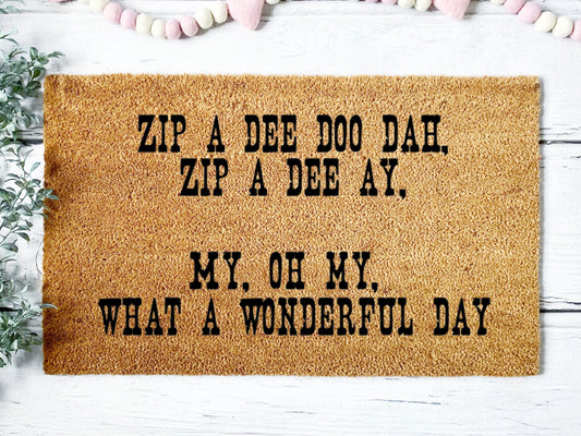 Zip A Dee Doormat | Housewarming Gift | Wedding Gift | Custom Doormat | Closing Gift | Welcome Doormat | Disney Door Mat | Home Decor