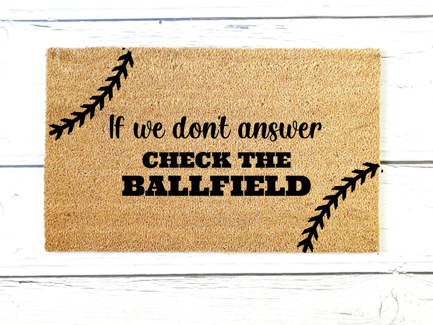 At the ballfield Doormat | Custom Doormat | Closing Gift | Welcome Doormat | Front Door Mat | Home Decor | Wedding Gift