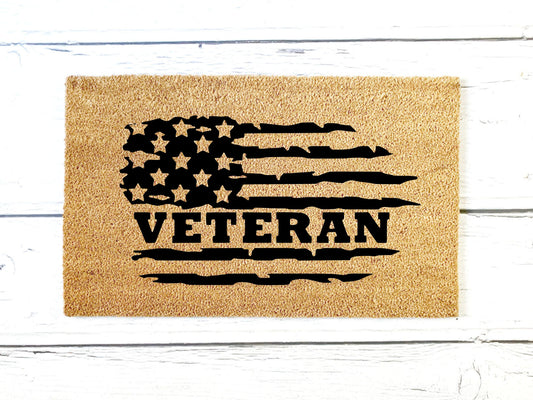 Veteran Doormat | Custom Doormat | Closing Gift | Welcome Doormat | Front Door Mat | Home Decor |