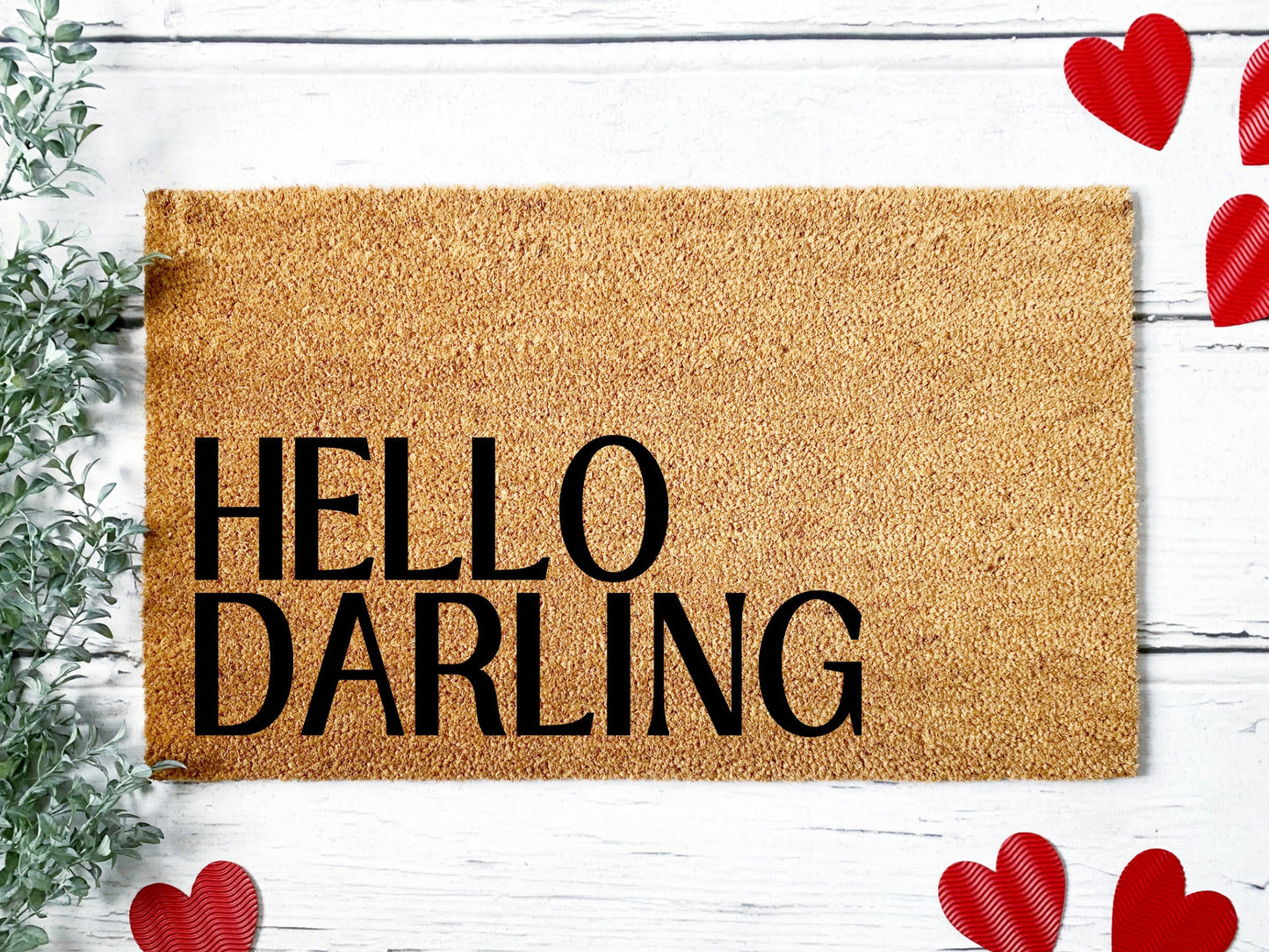 Hello Darling Doormat | Custom Doormat | Spring Doormat | Closing Gift | Welcome Doormat | Front Door Mat | Home Decor | Wedding Gift