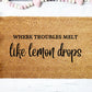 Lemon Drops Doormat | Custom Painted Doormat | Welcome Doormat | Front Door Mat | Home Decor | Over the Rainbow
