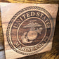 United States Marine Corps Wooden Coasters | Engraved | Set of 4 | Sealed
