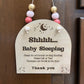 Wooden Baby Sleeping Door Hanger | Laser Engraved | Baby Shower Gift | New Mother Gift